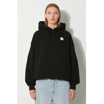Kenzo hanorac de bumbac Boke Flower 2.0 femei, culoarea negru, cu glugă, cu imprimeu, FE62SW1494MB.99J