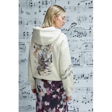 Medicine bluza culoarea bej, cu glugă
