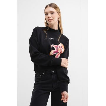 Bluza crop de trening cu maneci cazute