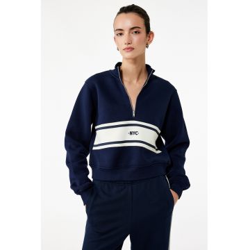 Bluza de trening cu fenta cu fermoar