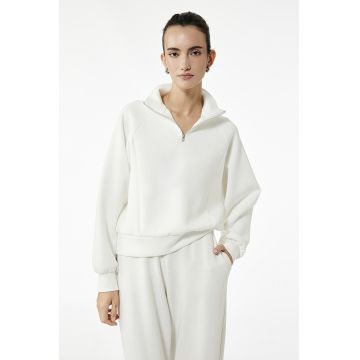 Bluza de trening cu fenta cu fermoar