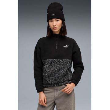 Bluza de trening cu fenta cu fermoar si model animal print Essentials