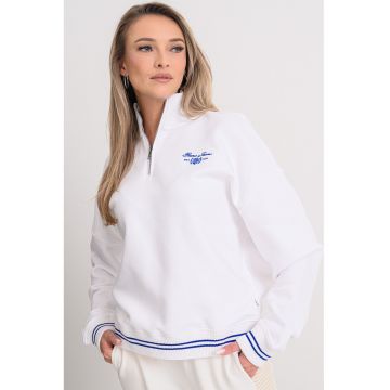 Bluza de trening cu fermoar scurt si guler