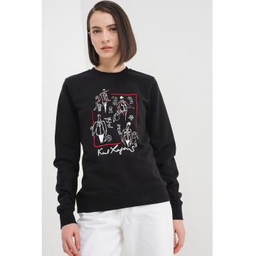Bluza de trening cu imprimeu si broderie logo