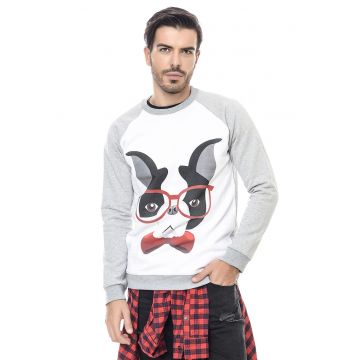 Bluza de trening de bumbac cu decolteu la baza gatului Bluza de trening de bumbac cu decolteu la baza gatului