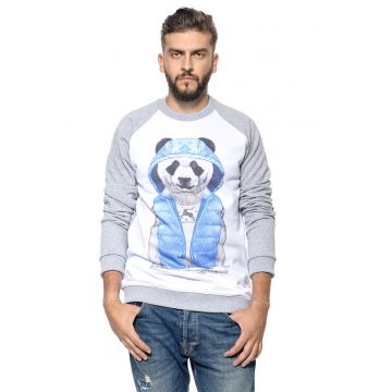 Bluza de trening de bumbac cu decolteu la baza gatului Bluza de trening de bumbac cu decolteu la baza gatului