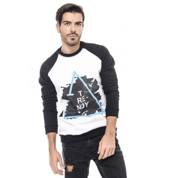 Bluza de trening de bumbac cu imprimeu si maneci raglan Bluza de trening de bumbac cu imprimeu si maneci raglan