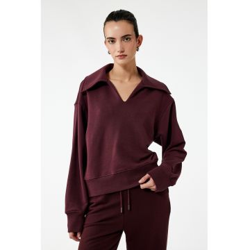 Bluza de trening din amestec de bumbac cu decolteu in V