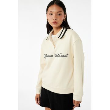 Bluza polo de trening cu model text