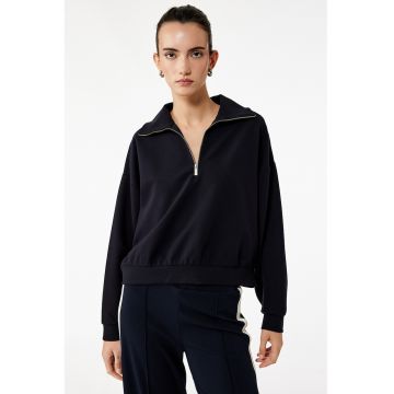 Bluza uni de trening cu fermoar scurt