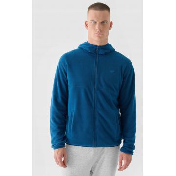 Hanorac barbati  fleece cu gluga - turcoaz - greutate medie - tehnologie 4F Warm