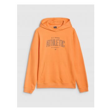 Hanorac barbati  portocaliu - stil sportiv - gluga deschisa