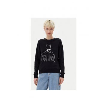 Hanorc dama  A2W20056 - Bumbac organic - Negru