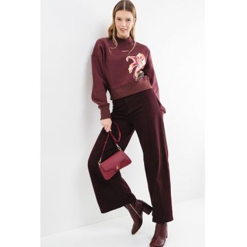 Bluza crop de trening cu maneci cazute