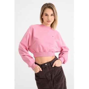 Bluza crop de trening cu model uni