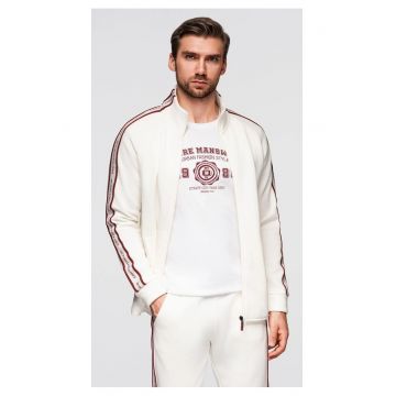 Bluza cu fermoar cu dungi si guler inalt  OM-SSZP-0224