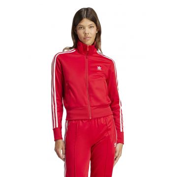 Bluza de trening crop cu fermoar si dungi Firebird