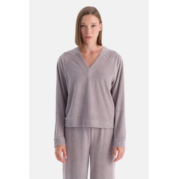 Bluza de trening cu decolteu in V si maneci raglan