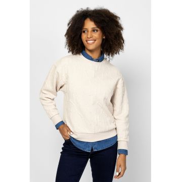 Bluza de trening cu decolteu la baza gatului si logo