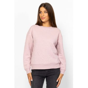 Bluza de trening cu decolteu la baza gatului si logo