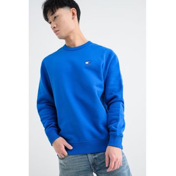 Bluza de trening cu decolteu la baza gatului si logo