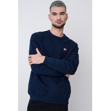 Bluza de trening cu decolteu la baza gatului si logo