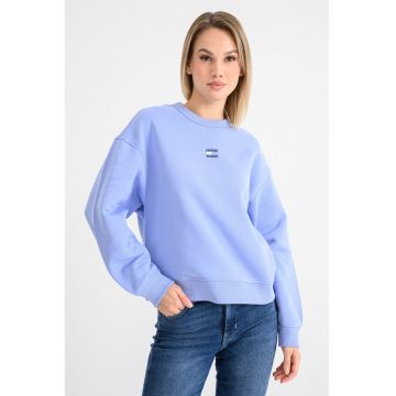 Bluza de trening cu decolteu la baza gatului si logo discret