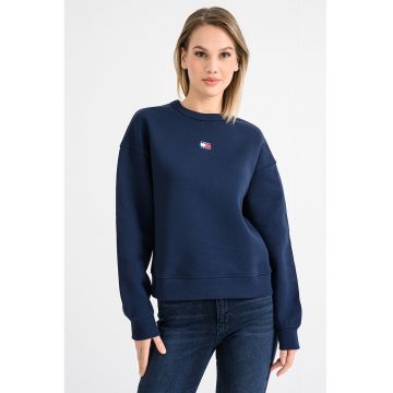 Bluza de trening cu decolteu la baza gatului si logo discret