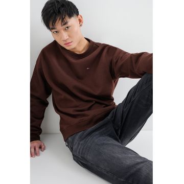 Bluza de trening cu decolteu la baza gatului si logo discret