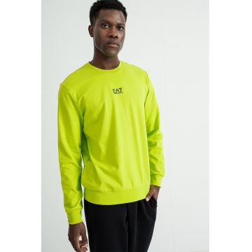 Bluza de trening cu detaliu logo si decolteu la baza gatului