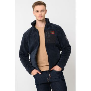 Bluza de trening cu doua fete si fermoar - din fleece Ureversible