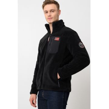 Bluza de trening cu doua fete si fermoar - din fleece Ureversible