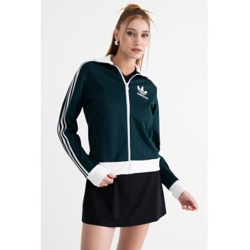 Bluza de trening cu fermoar si detaliu logo Heritage