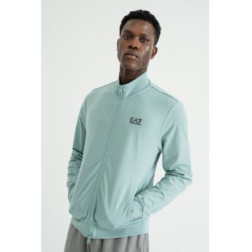 Bluza de trening cu guler inalt si fermoar