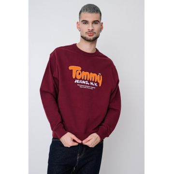 Bluza de trening cu logo si decolteu la baza gatului