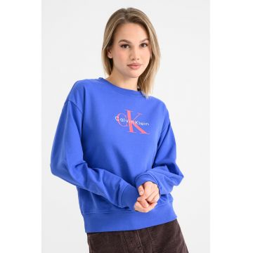 Bluza de trening cu maneci cazute si imprimeu logo