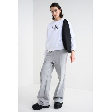 Bluza de trening cu maneci cazute si imprimeu logo