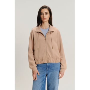 Bluza de trening cu terminatie elastica si fermoar Bluza de trening cu terminatie elastica si fermoar