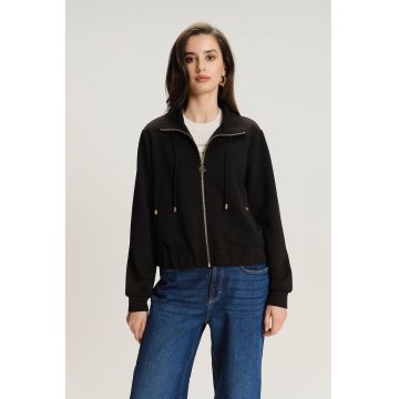 Bluza de trening cu terminatie elastica si fermoar Bluza de trening cu terminatie elastica si fermoar