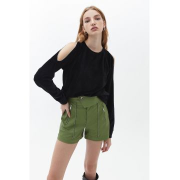 Bluza de trening cu umeri decupati Bluza de trening cu umeri decupati