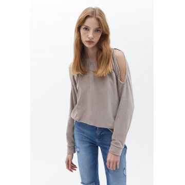 Bluza de trening cu umeri decupati Bluza de trening cu umeri decupati