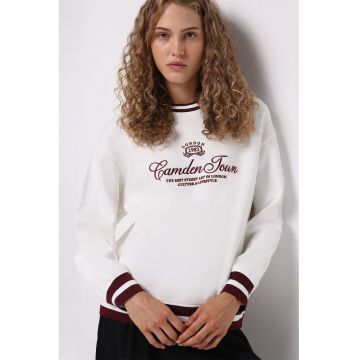Bluza de trening din amestec de bumbac cu imprimeu text