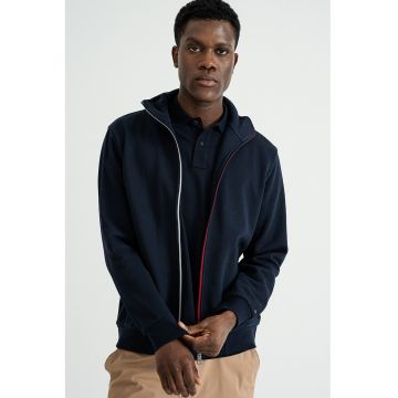 Bluza de trening din amestec de bumbac organic cu fermoar