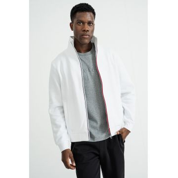 Bluza de trening din amestec de bumbac organic cu fermoar