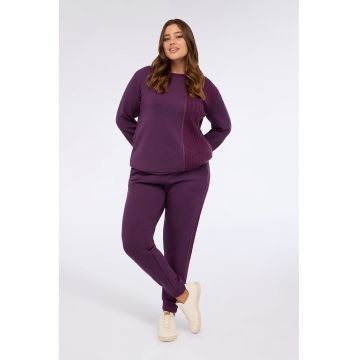 Bluza de trening regular fit cu decolteu la baza gatului