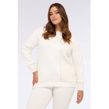 Bluza de trening regular fit cu decolteu la baza gatului