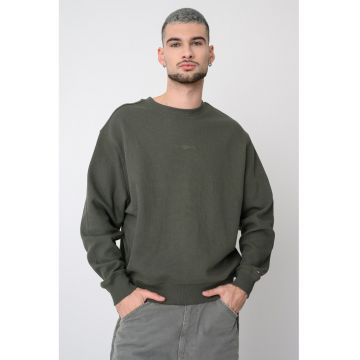 Bluza de trening texturata cu decolteu la baza gatului