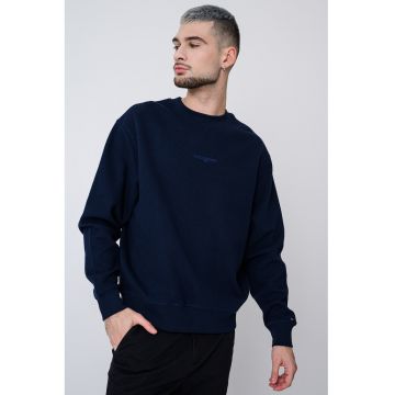 Bluza de trening texturata cu decolteu la baza gatului