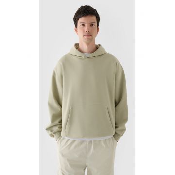 Hanorac barbati  oversize - interior periat - kaki - bumbac