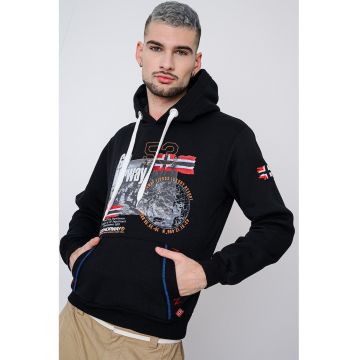 Hanorac cu buzunar kangaroo si imprimeu Gomap